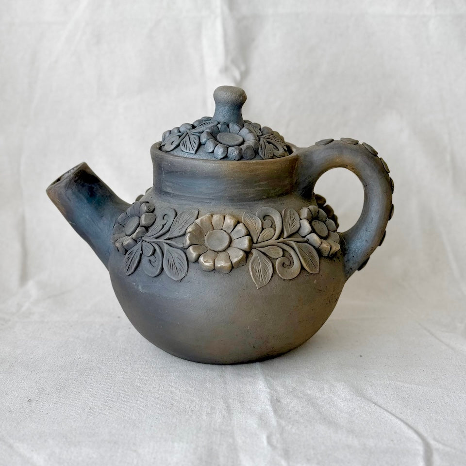 Ahumado Clay Floral Tea Kettles