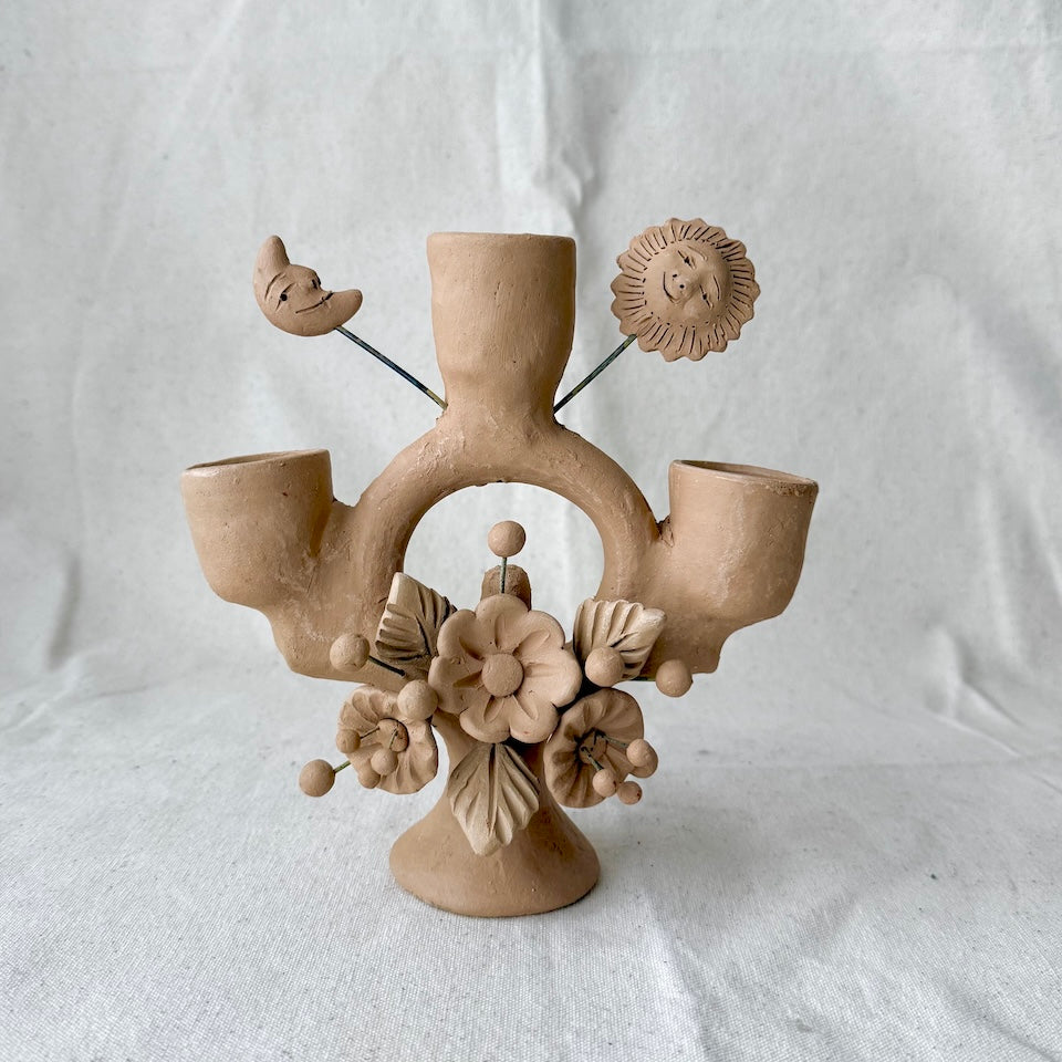 Sol y Luna Natural Round Tree of Life Candle Holder