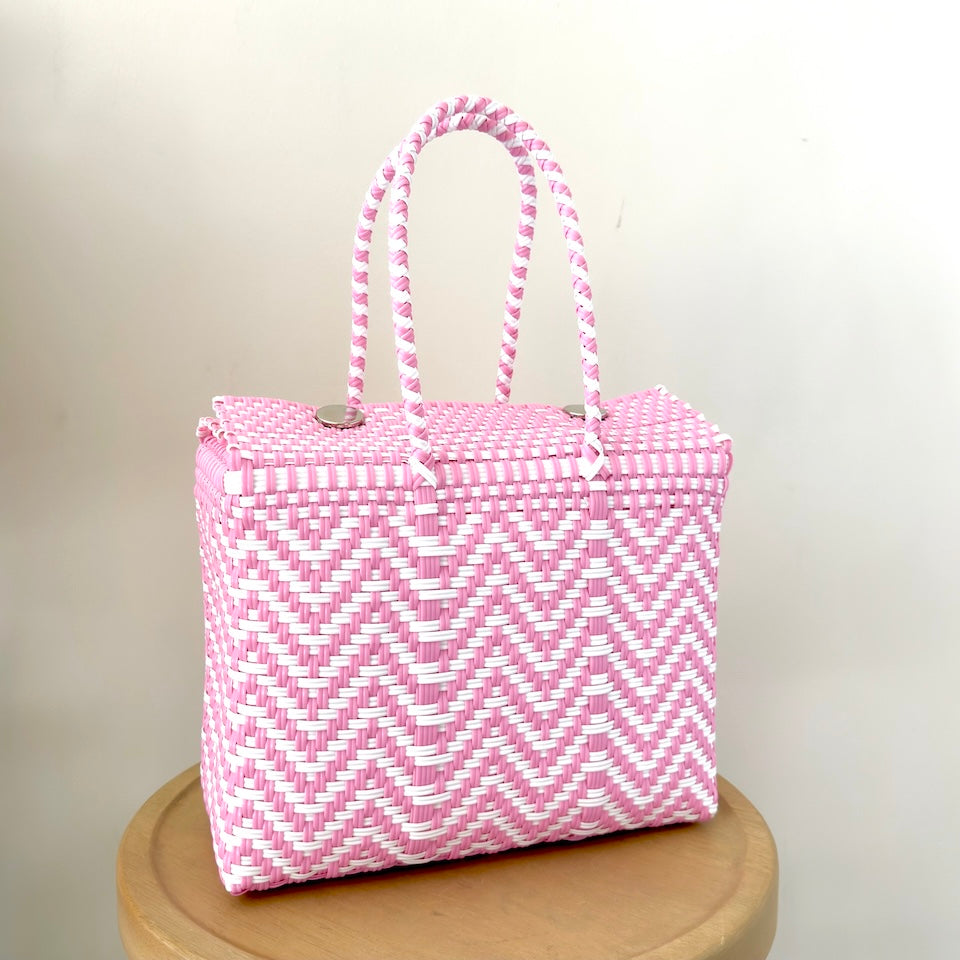 Medium Pink Recycled Bucket Bag