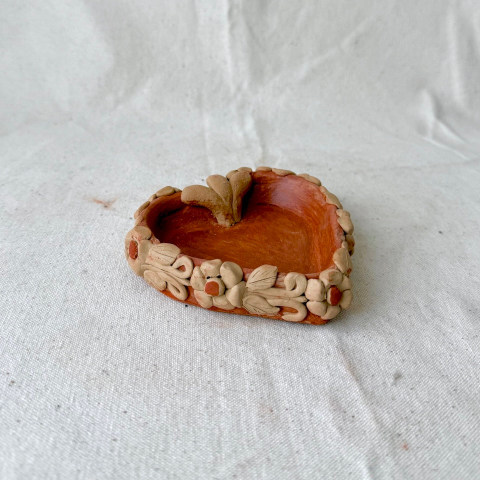 Small Red Heart Floral Dish