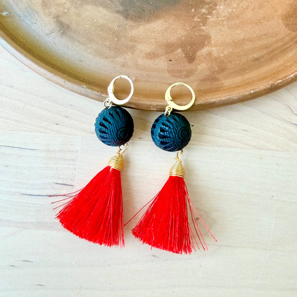 Barro Negro Bolita Tassel Earrings