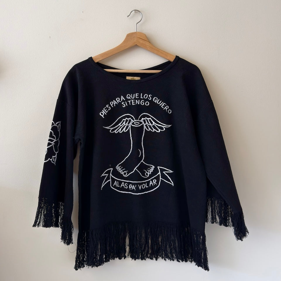 Frida Quote Embroidered Top