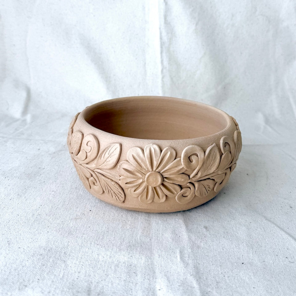 Natural Flower Clay Bowls
