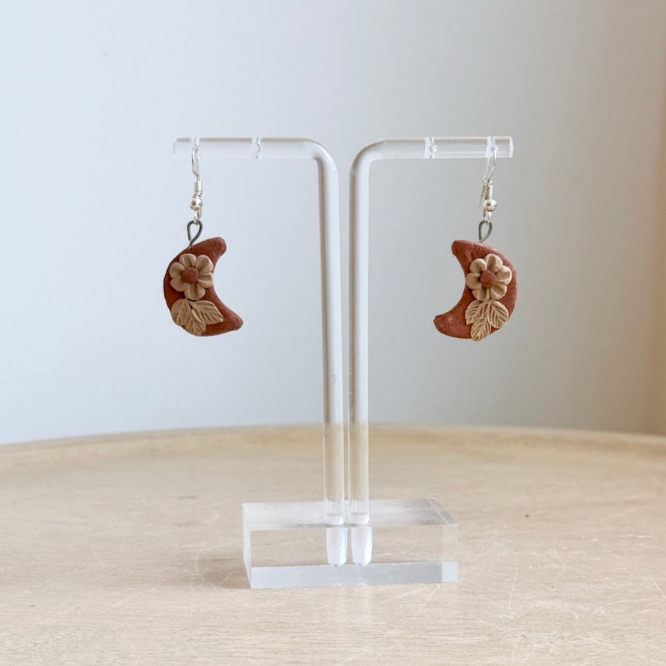 Atzompa Luna Pastillaje Flower Earrings