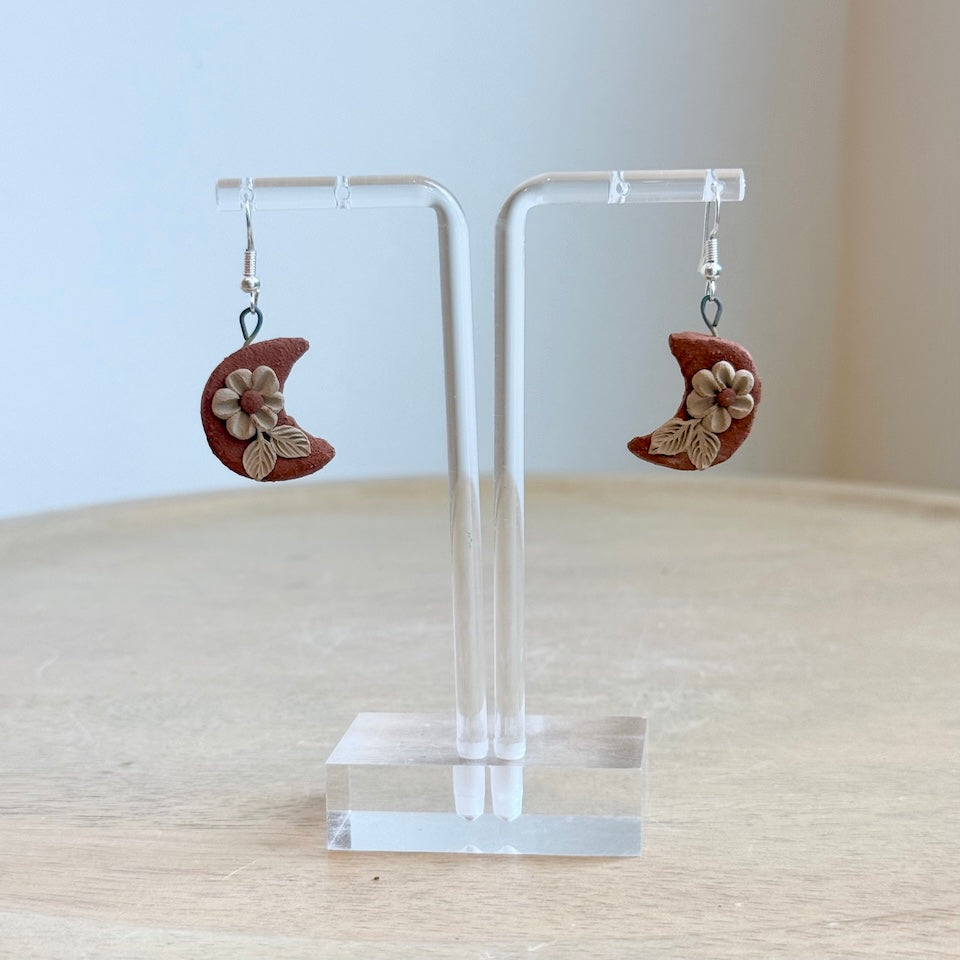 Atzompa Luna Pastillaje Flower Earrings