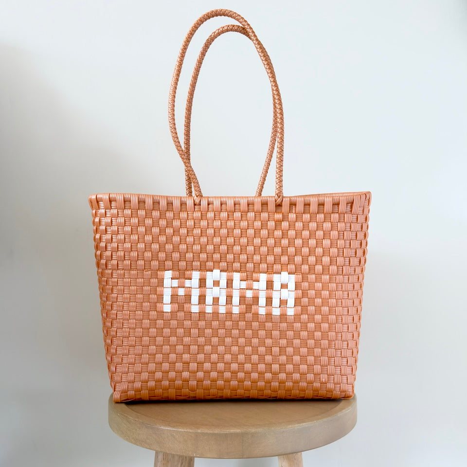 Large Bronze &amp; Cream Mama Recycled Plastic Tote