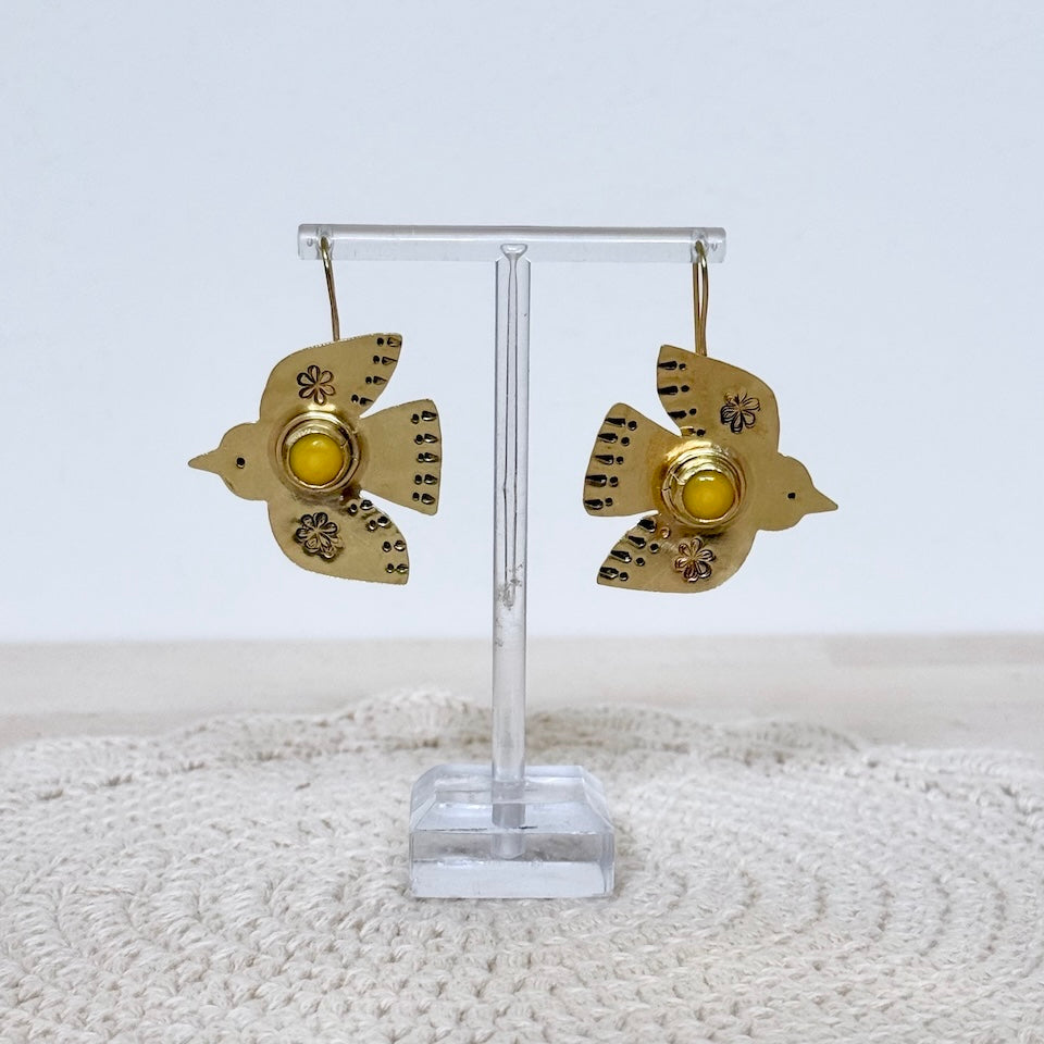 Pajarito Brass Earrings