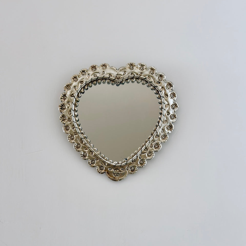 Heart Shape Tin Mirror