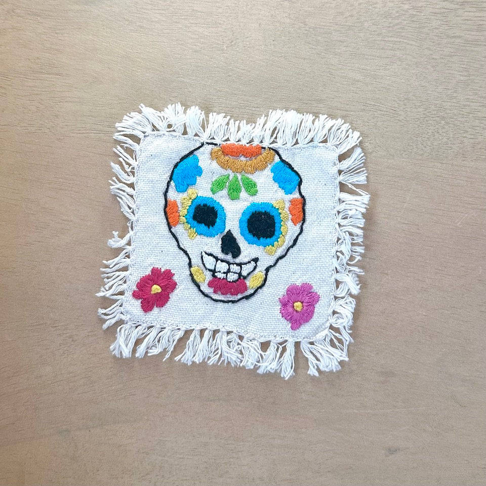 Dia de Los Muertos Embroidered Coasters