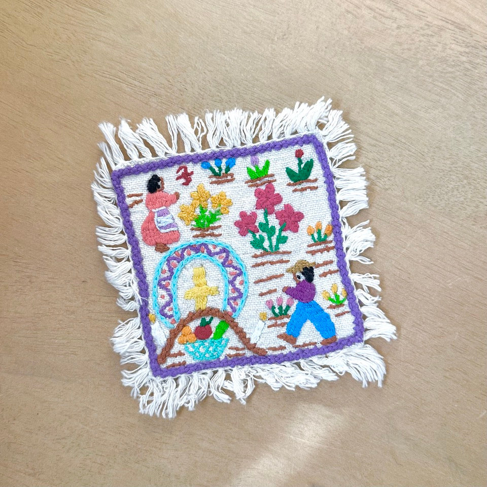 Dia de Los Muertos Embroidered Coasters