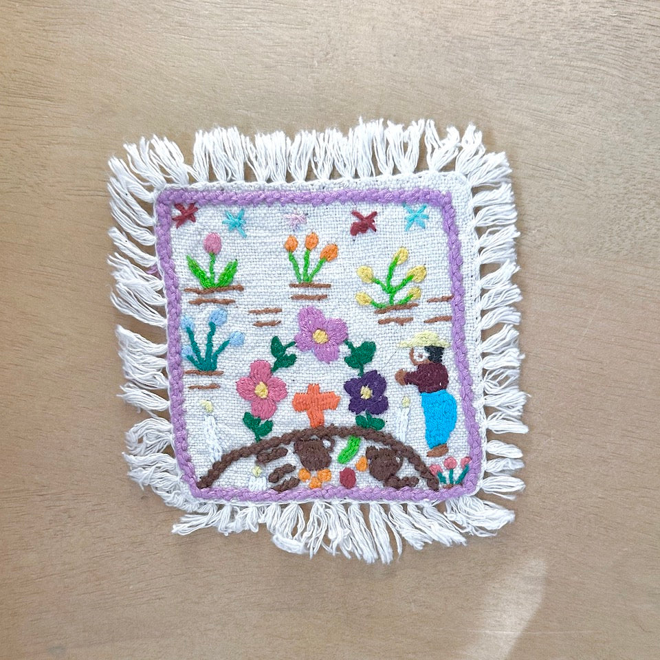 Dia de Los Muertos Embroidered Coasters