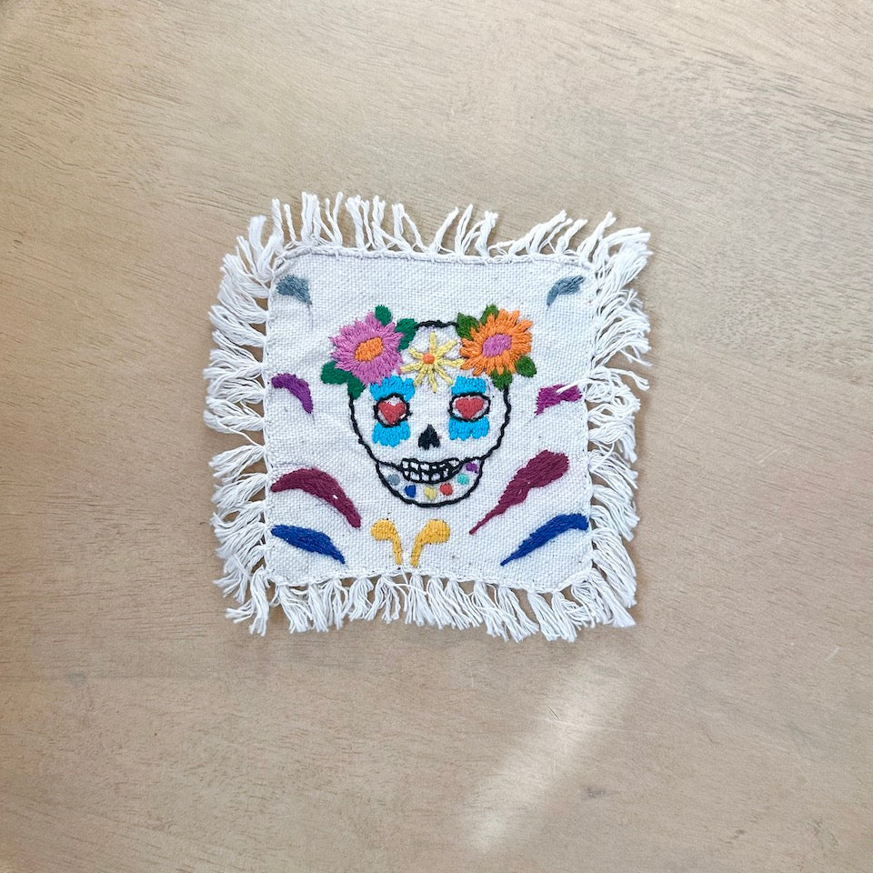 Dia de Los Muertos Embroidered Coasters