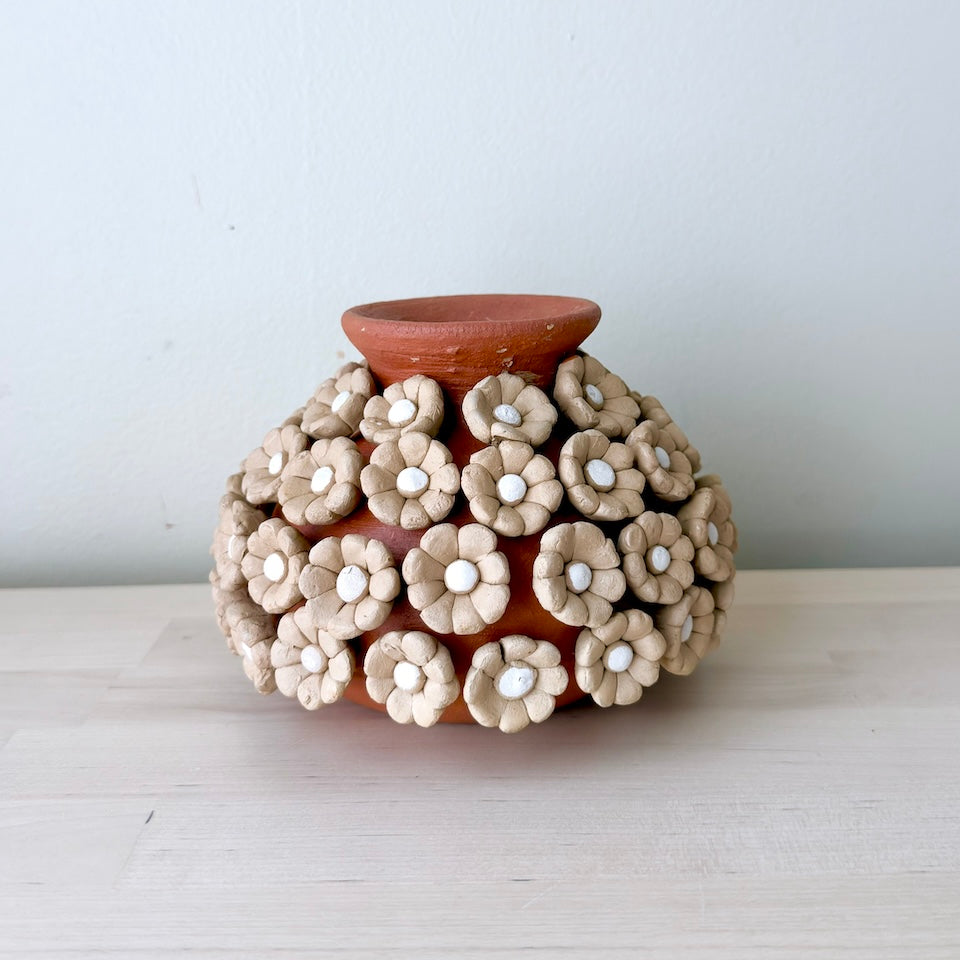 Medium Daisy Covered Flower Vase