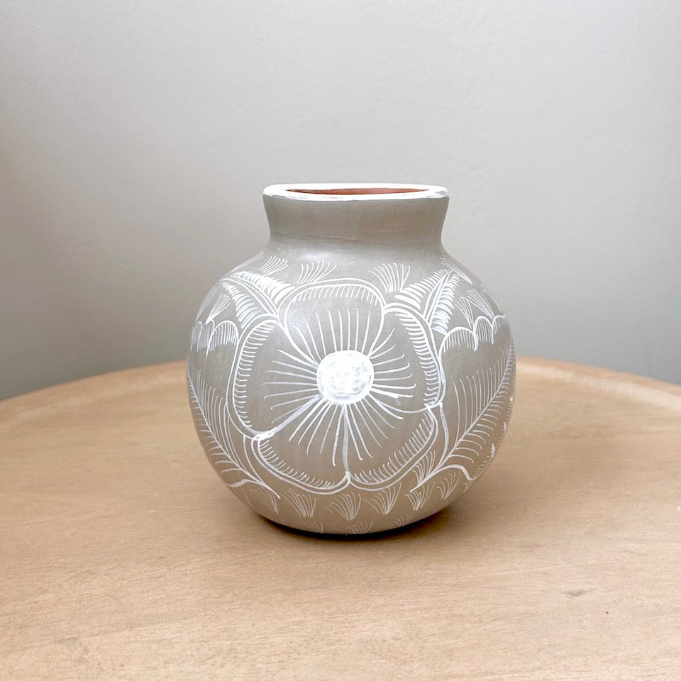 Michoacan Small Round Flower Vases - Cement