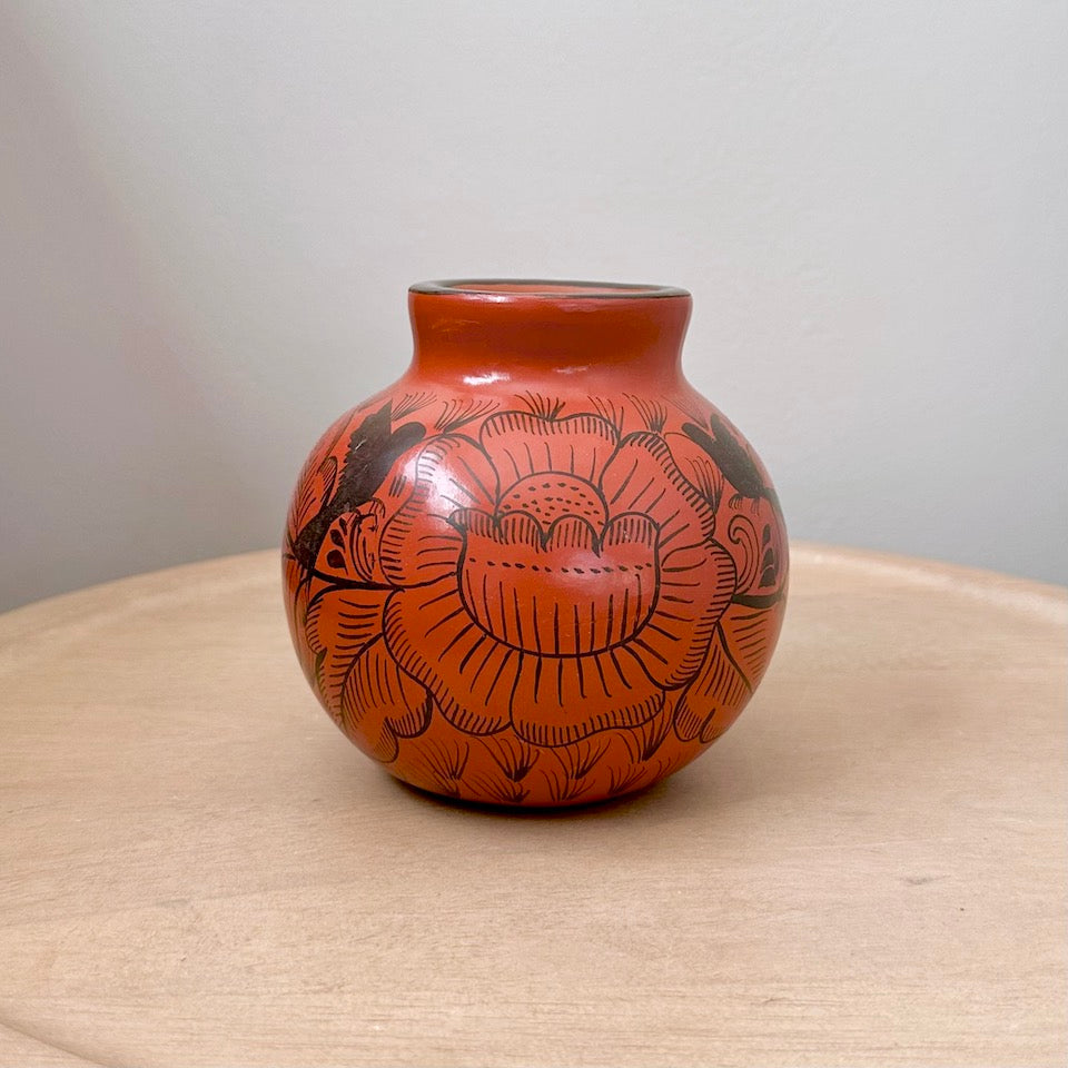 Michoacan Small Round Flower Vases - Brown