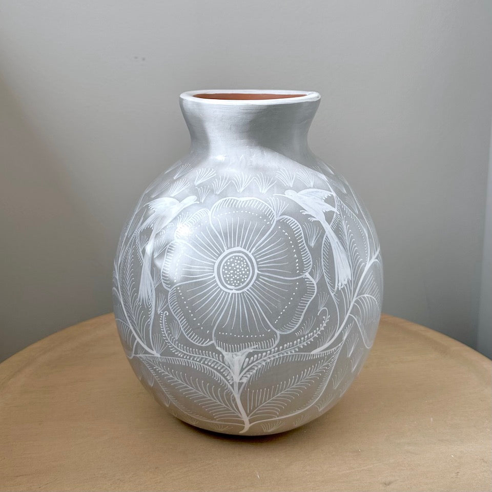 Michoacan Oval Flower Vases - Cement
