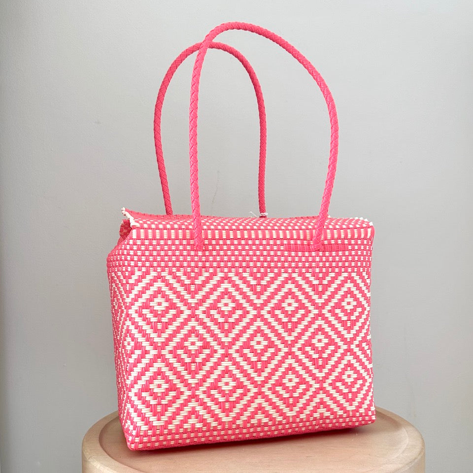 Medium Pink Flower Bucket Bag