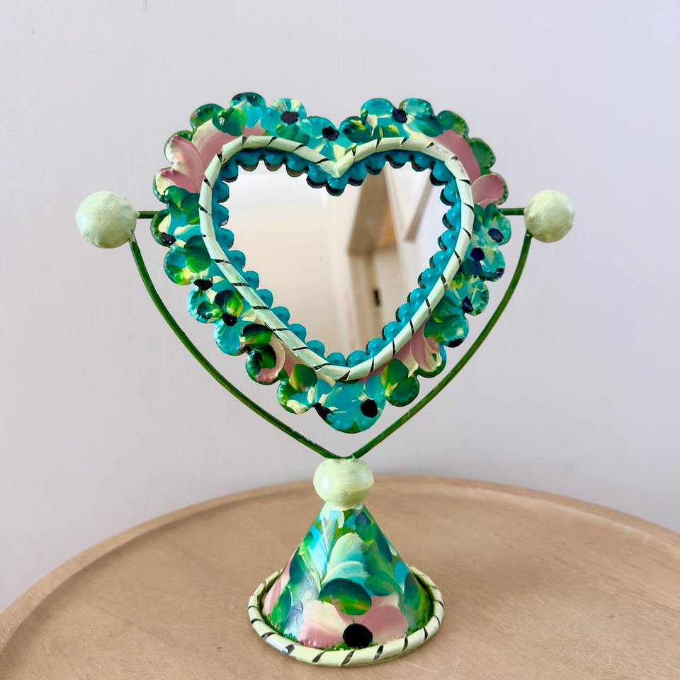 Tin Heart Table Vanity Mirrors