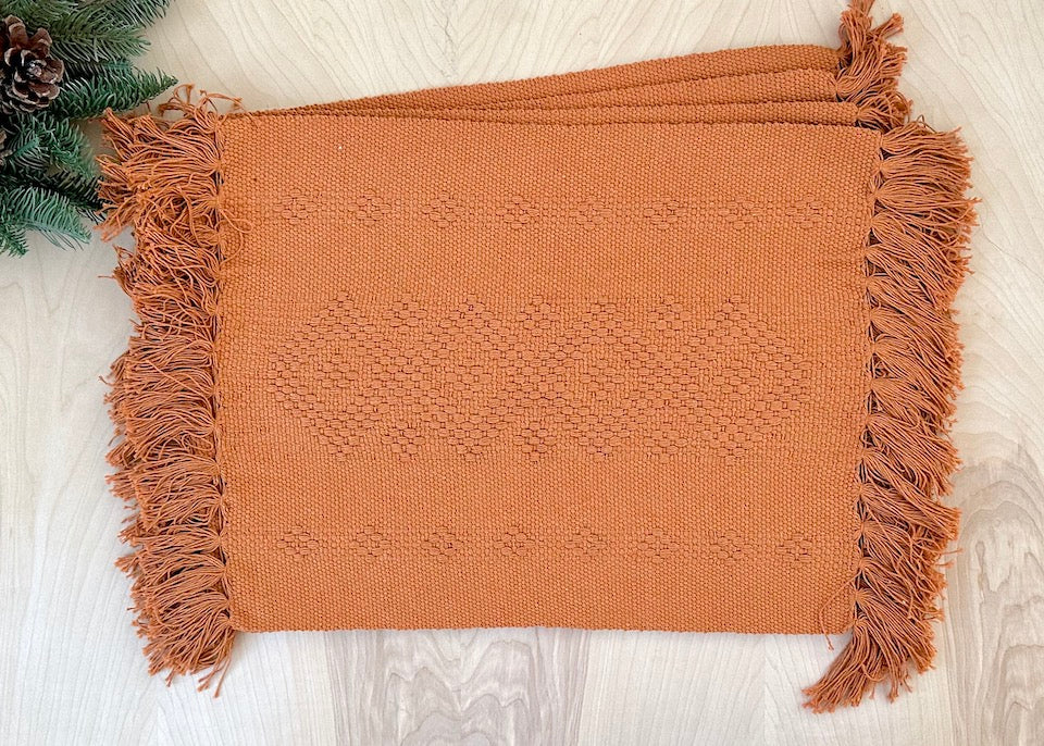 Fall Orange Waistloom Placemats - set of 4