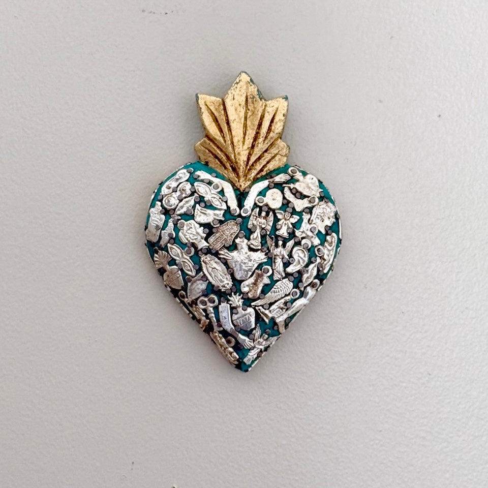 Large Gold Leaf Milagro Sacred Heart