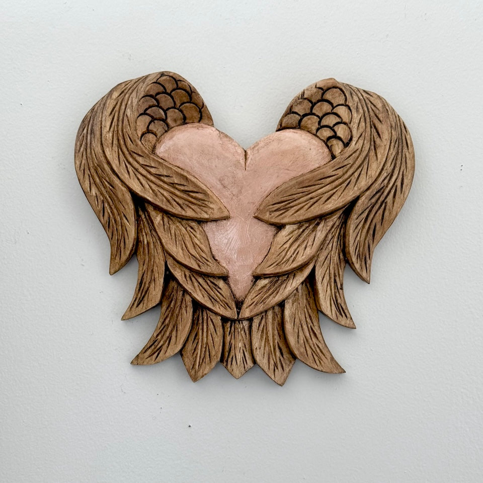 Large Heart with Hugging Wings