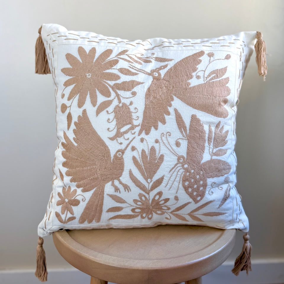 Taupe Otomi Square Pillow Cover