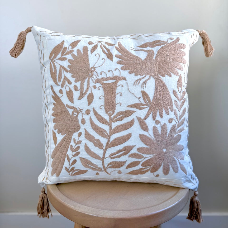 Taupe Otomi Square Pillow Cover