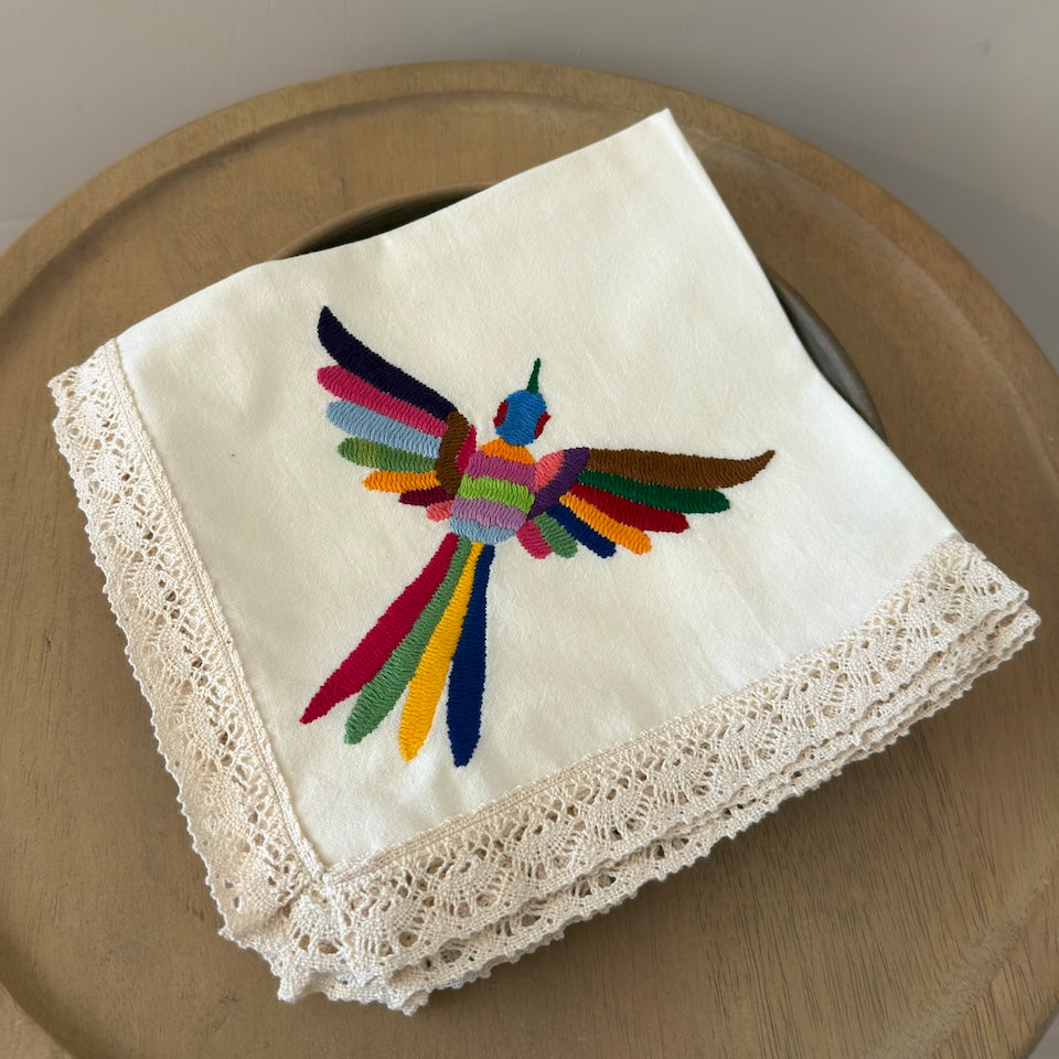 Limited Edition Otomi Embroidered Multi Color Colibri Napkins