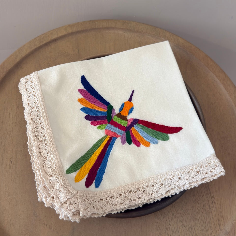 Limited Edition Otomi Embroidered Multi Color Colibri Napkins