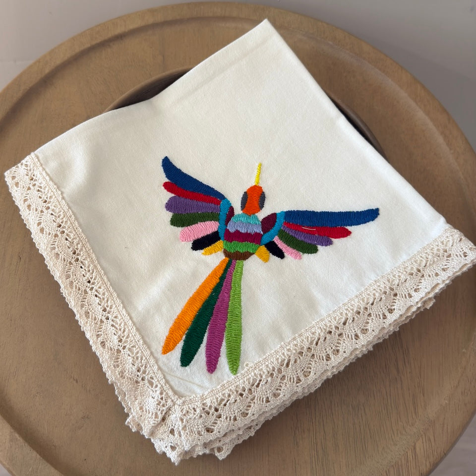 Limited Edition Otomi Embroidered Multi Color Colibri Napkins
