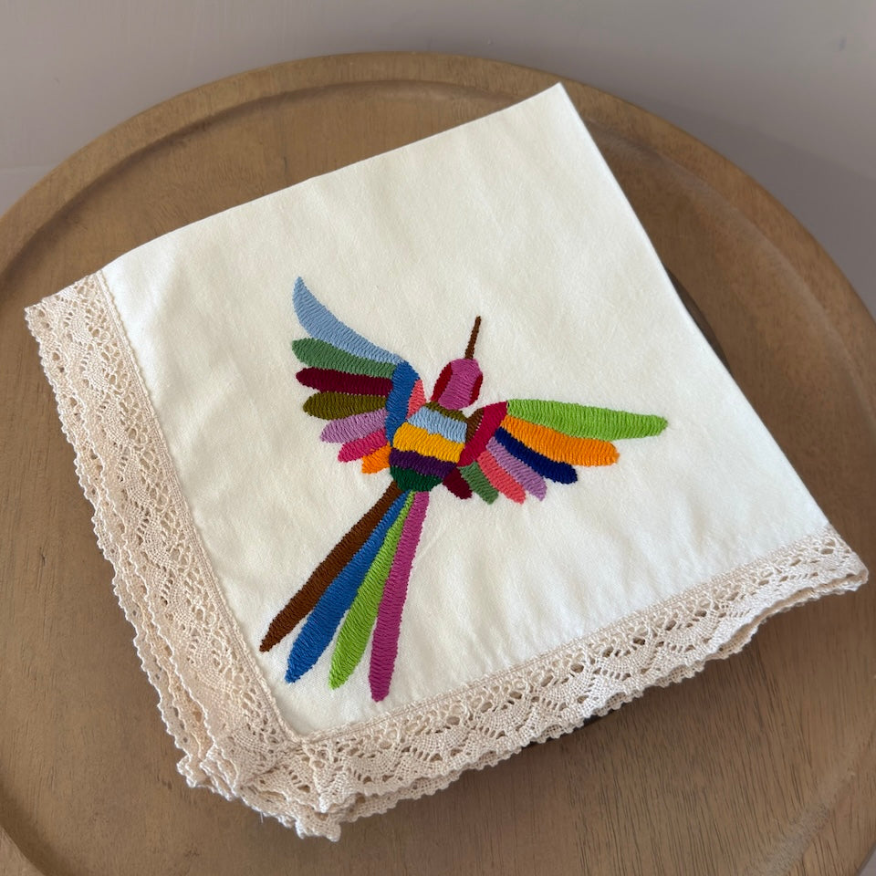 Limited Edition Otomi Embroidered Multi Color Colibri Napkins