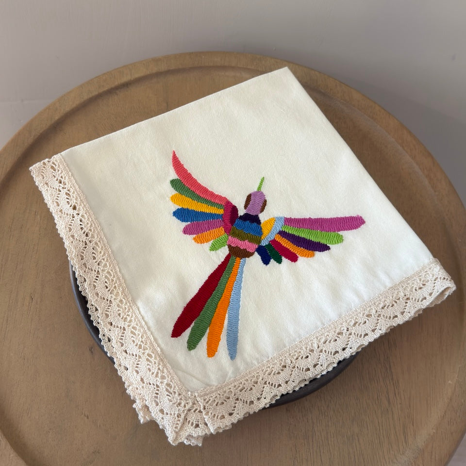 Limited Edition Otomi Embroidered Multi Color Colibri Napkins