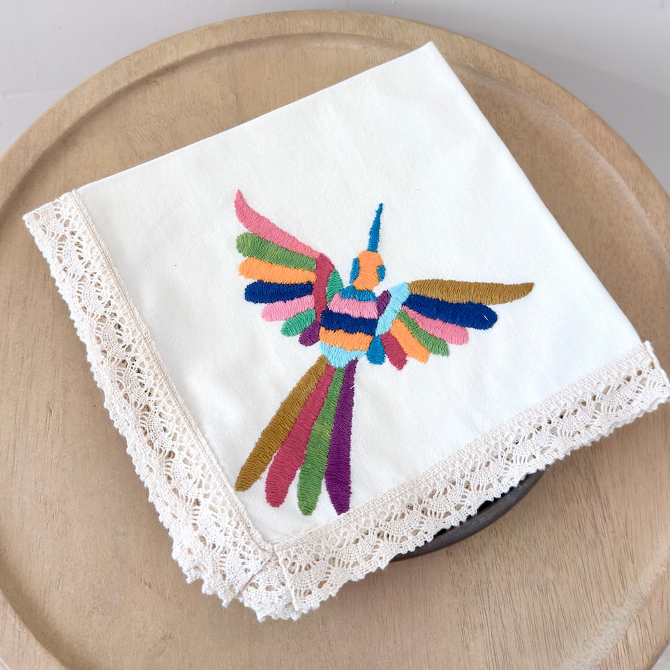 Limited Edition Otomi Embroidered Multi Color Colibri Napkins