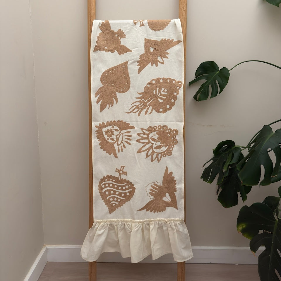 Limited Edition Neutral Sacred Heart Table Runner