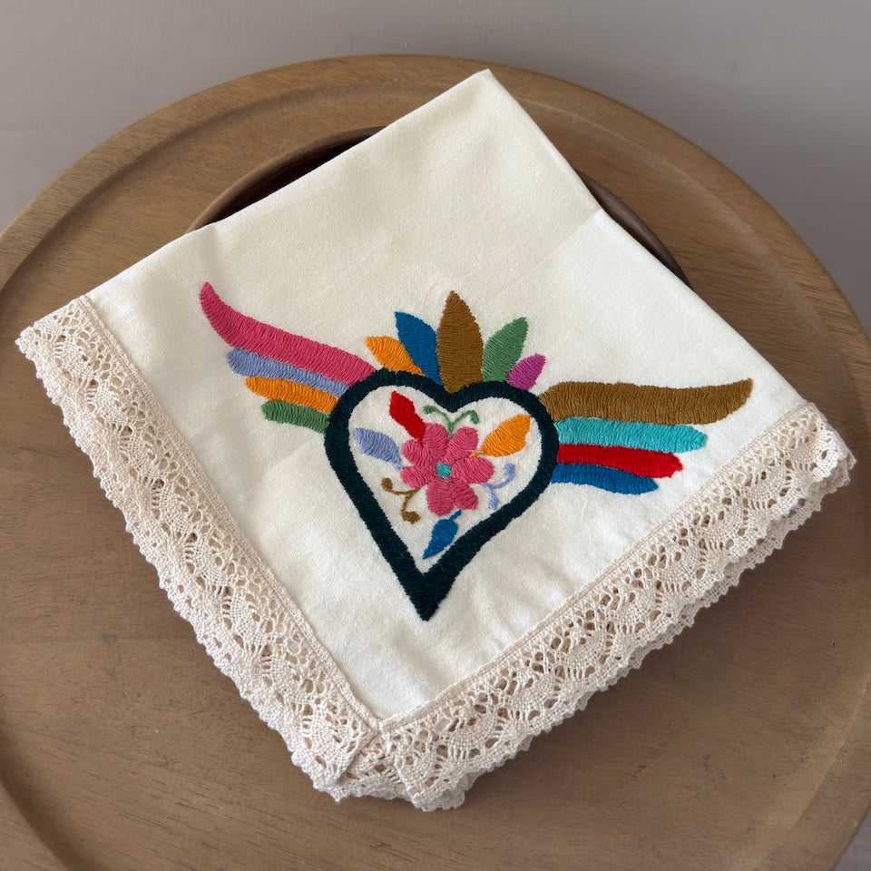 Limited Edition Otomi Embroidered Sacred Heart Napkins
