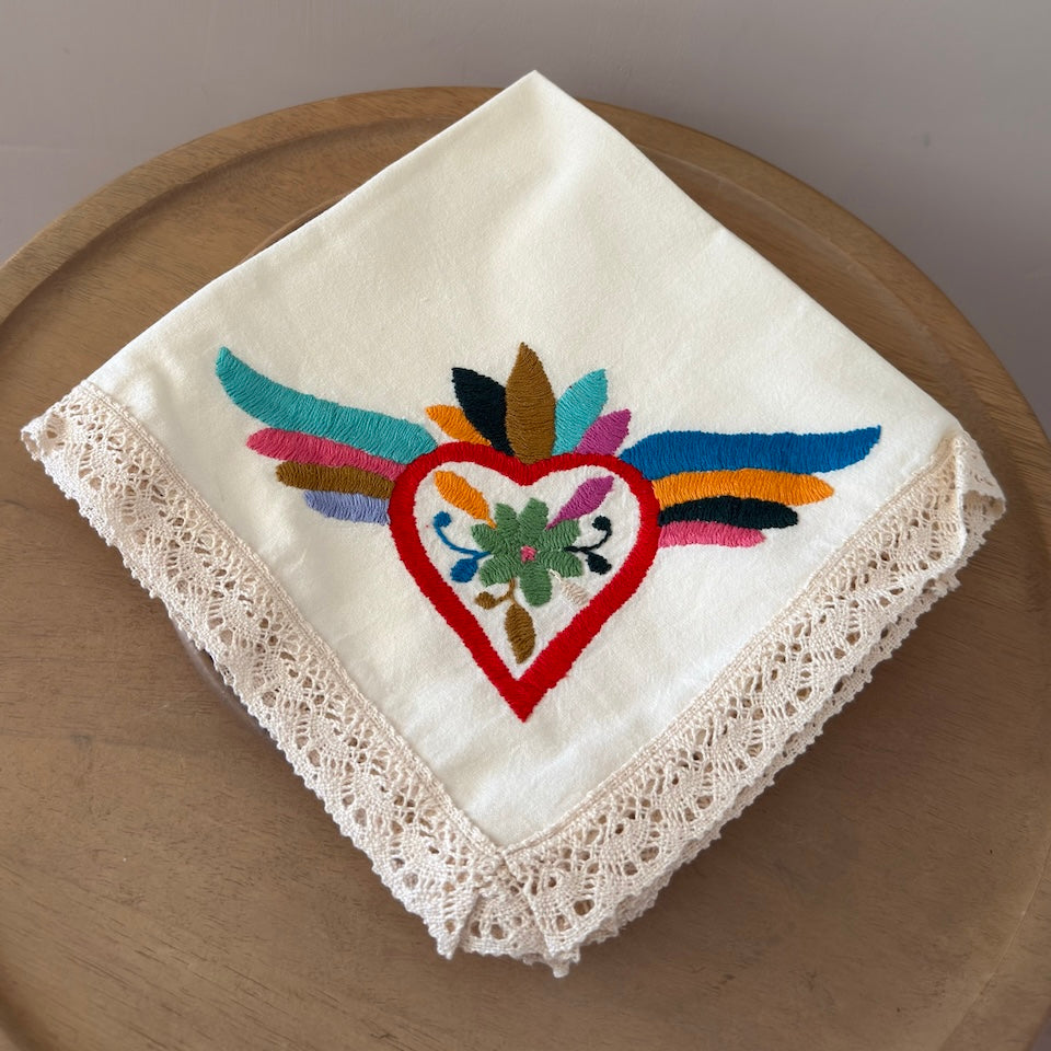 Limited Edition Otomi Embroidered Sacred Heart Napkins