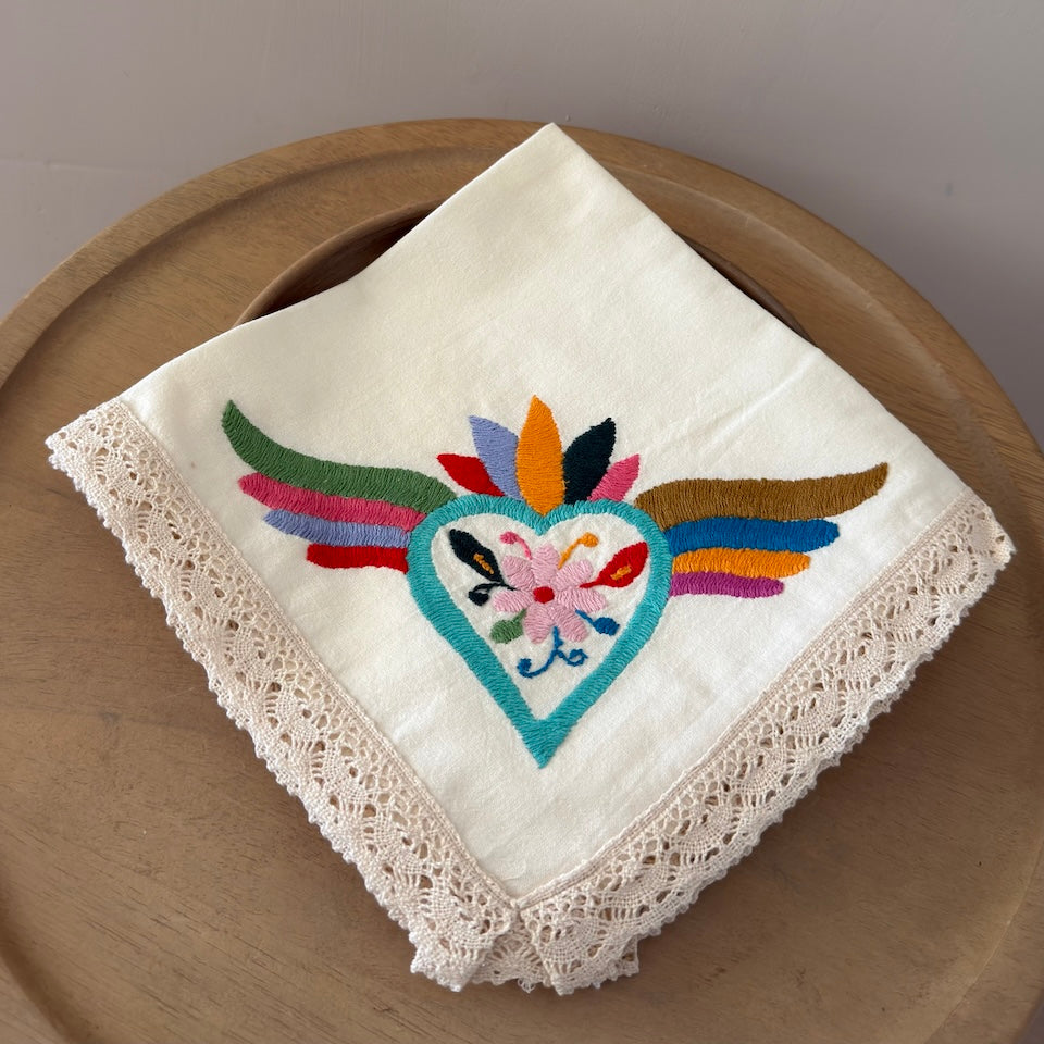 Limited Edition Otomi Embroidered Sacred Heart Napkins