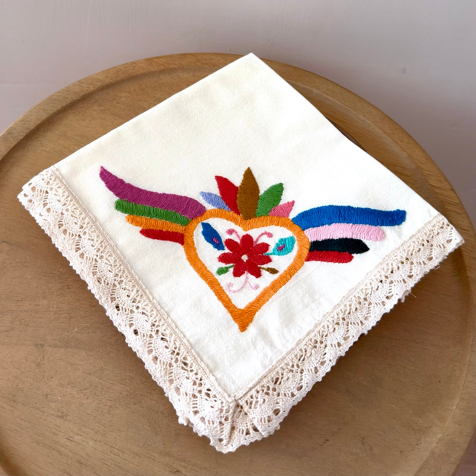 Limited Edition Otomi Embroidered Sacred Heart Napkins