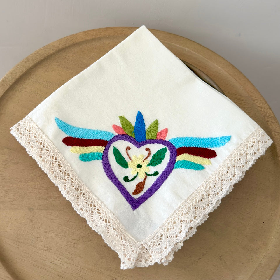 Limited Edition Otomi Embroidered Sacred Heart Napkins
