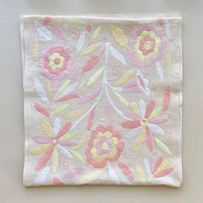 Flower Otomi Light Pink Pastel Table Runner