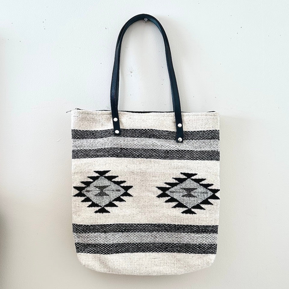 White &amp; Black Wool Handbags