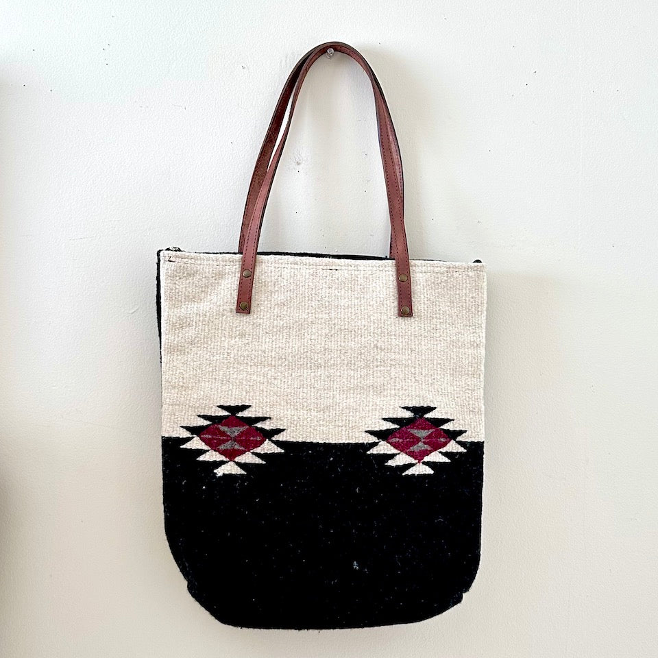 White &amp; Black Wool Handbags