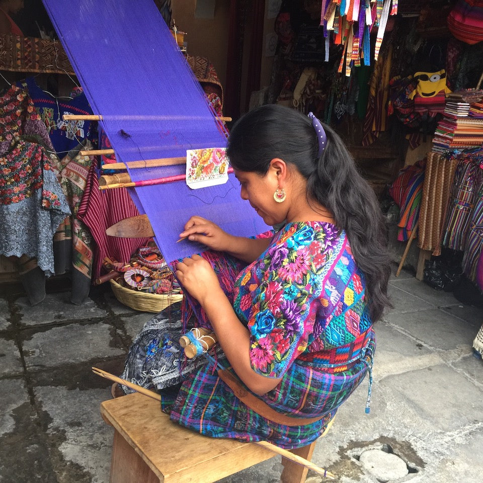 Vintage Chichicastenango Burgundy Floral Huipil